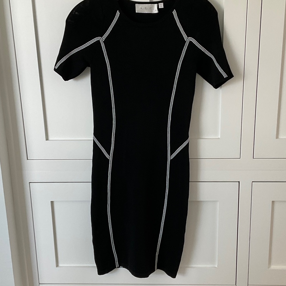 A.L.C. Black Mini Dress with White Trim